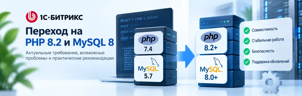 Переход 1С-Битрикс на PHP 8.2 и MySQL 8 в 2026 году